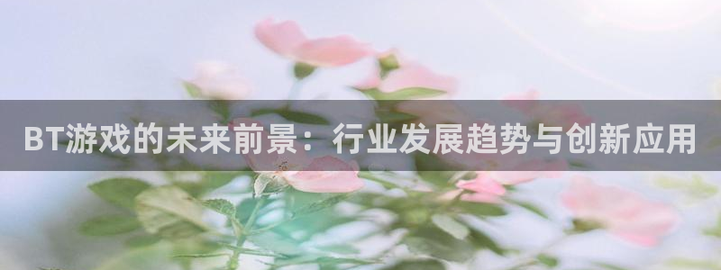 db电竞校服：BT游戏的未来前景：行业发展趋势与创新应用